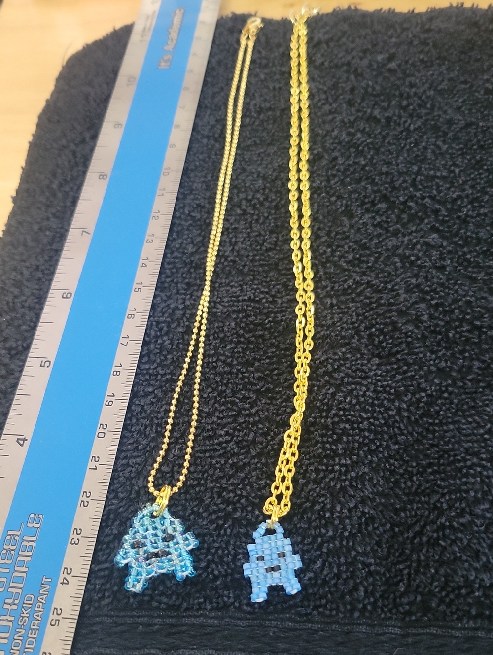 Gold Chain Necklace with Blue Charm - Women Jewelry